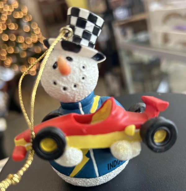 Snowman Indycar Ornament