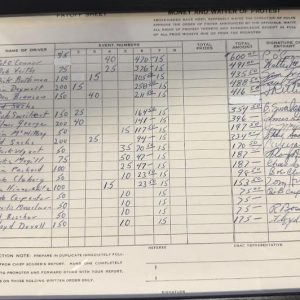Indycar Driver payout sheet-April 18, 1956
